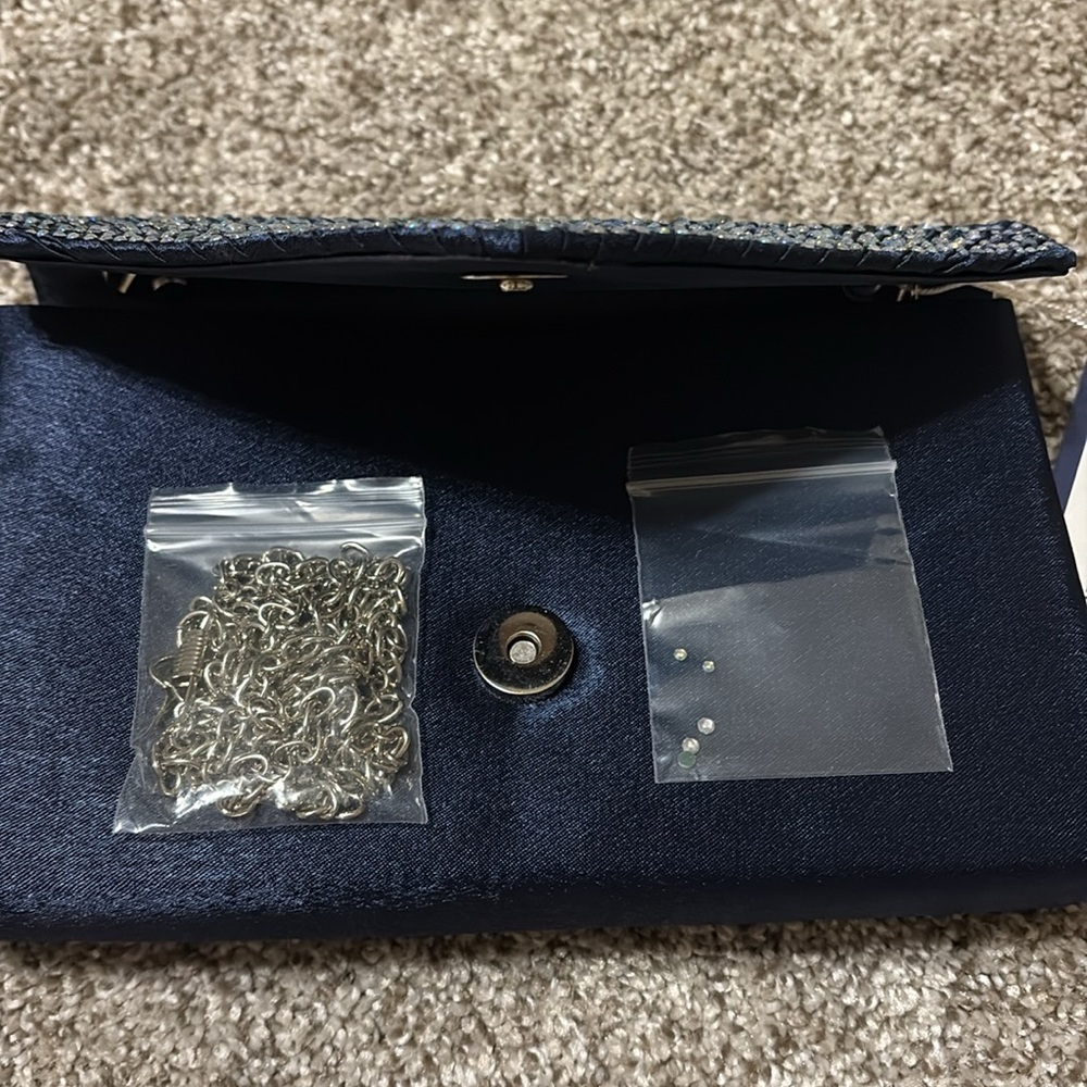 Charming Tailor Midnight Blue Studded Clutch - Picture 9 of 10